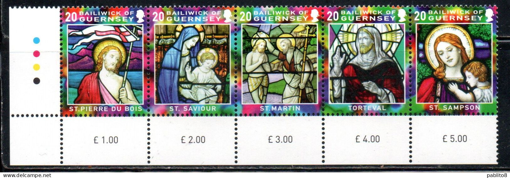 GUERNSEY GUERNESEY 2005 CHRISTMAS NATALE NOEL WEIHNACHTEN NAVIDAD NATAL BLOCK STRIP SET MNH - Guernsey