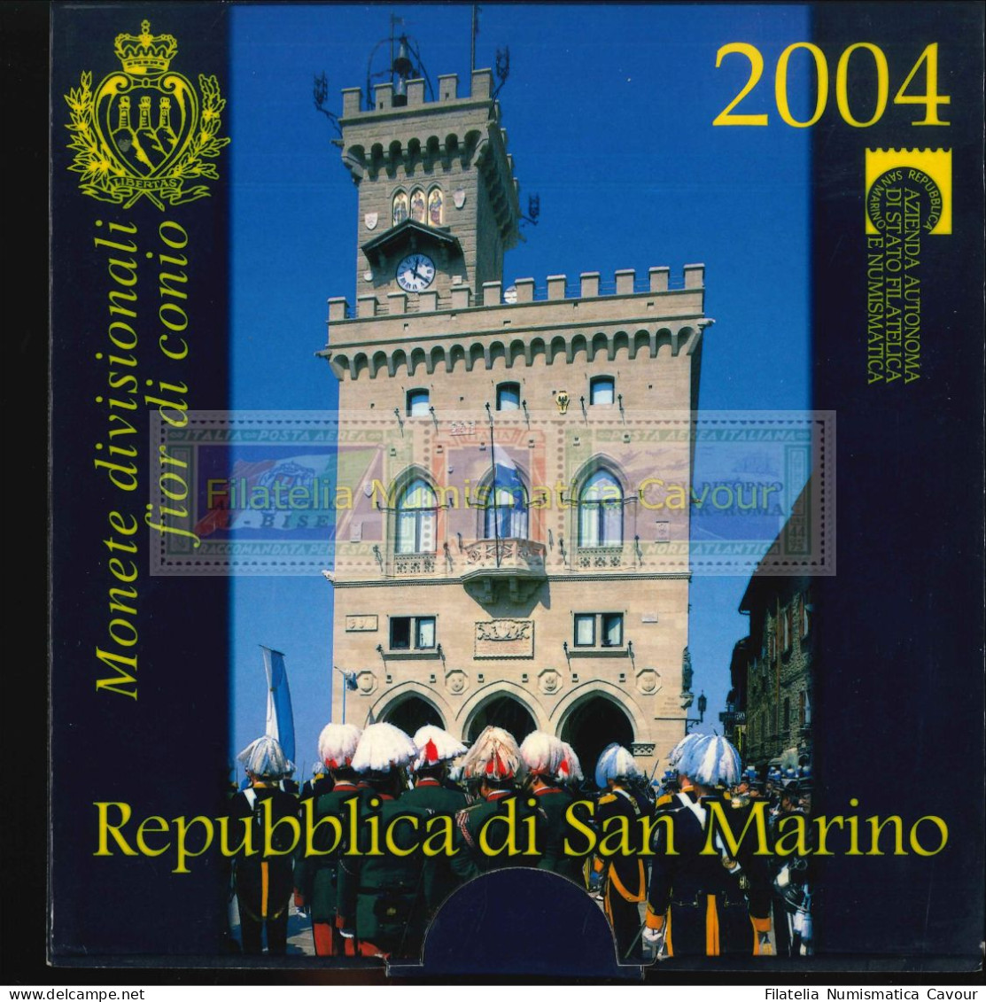 2004 - FDC DIVISIONALE + 5 EURO - 9 VALORi - San Marino