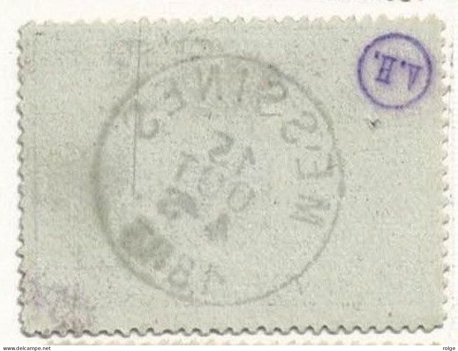 D061   MESSINES       POSTSTEMPEL  OP SPOORWEGZEGEL N° 3  Met Speldegaatje - Afgestempeld