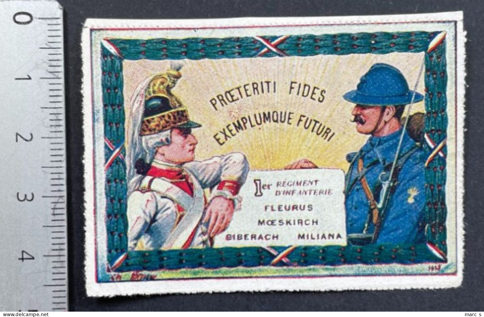 DELANDRE - VIGNETTE MILITAIRE - 1 Er REGIMENT INFANTERIE - REF. W. Schmidt 1.1 - 60x43 Mm - NSG - VAL. "C" - Vignette Militari