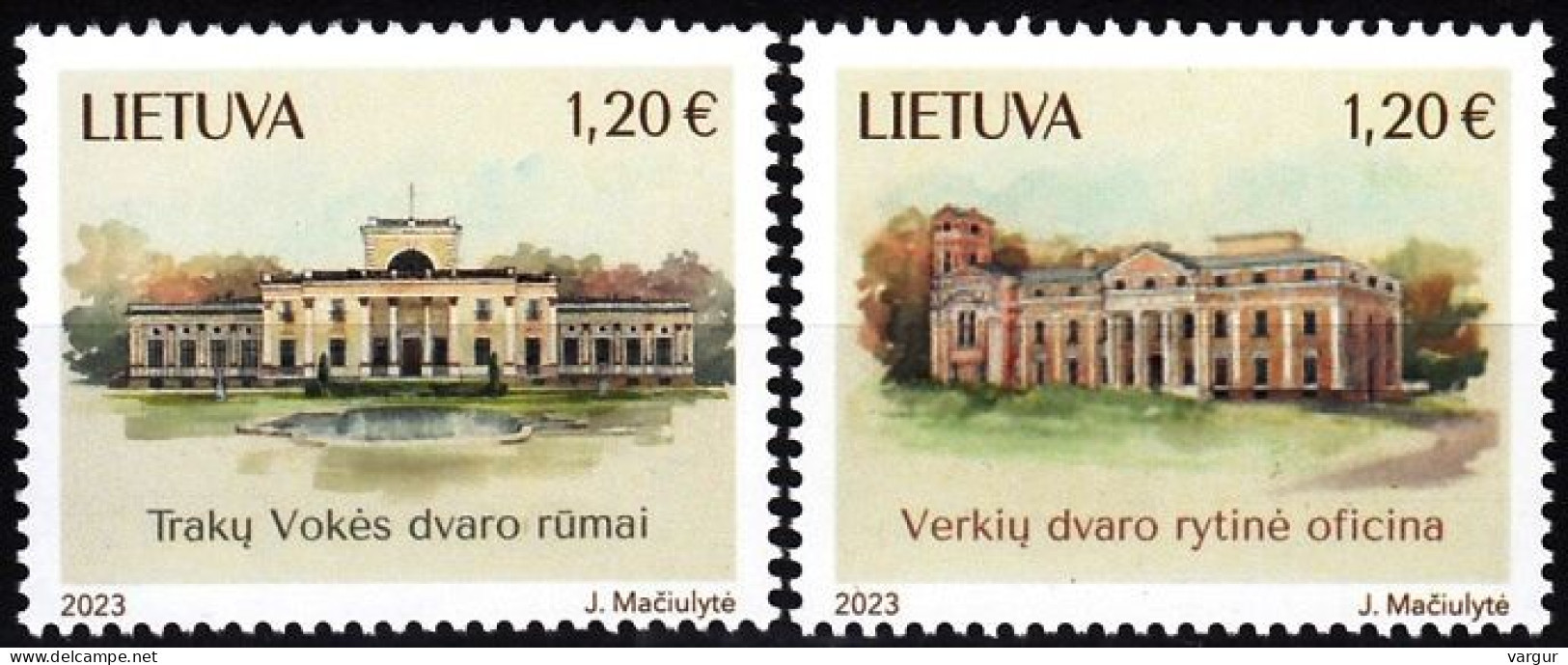 LITHUANIA 2023-14 Architecture: Manor Palaces, MNH - Châteaux