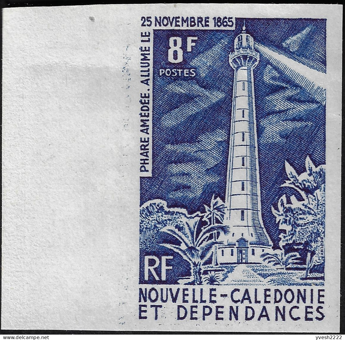 Nouvelle-Calédonie 1965 Y&T 327, Essai De Couleurs Taille-douce. 100 Ans De L'allumage Du Phare Amédée - Phares