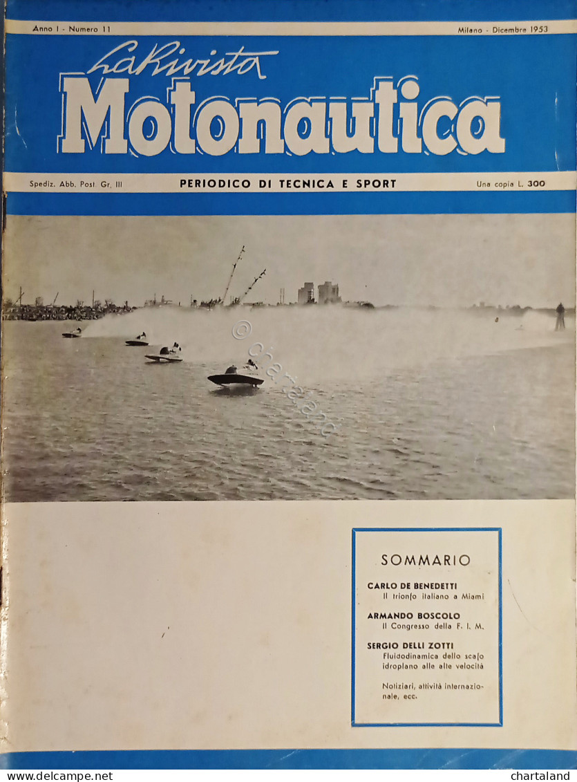 Periodico Di Tecnica E Sport - La Rivista Motonautica N. 11 - 1953 - Sonstige & Ohne Zuordnung