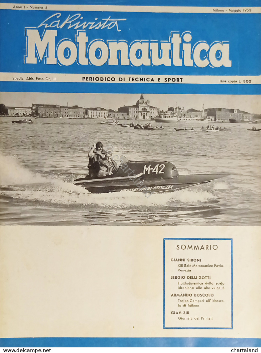 Periodico Di Tecnica E Sport - La Rivista Motonautica N. 4 - 1953 - Other & Unclassified