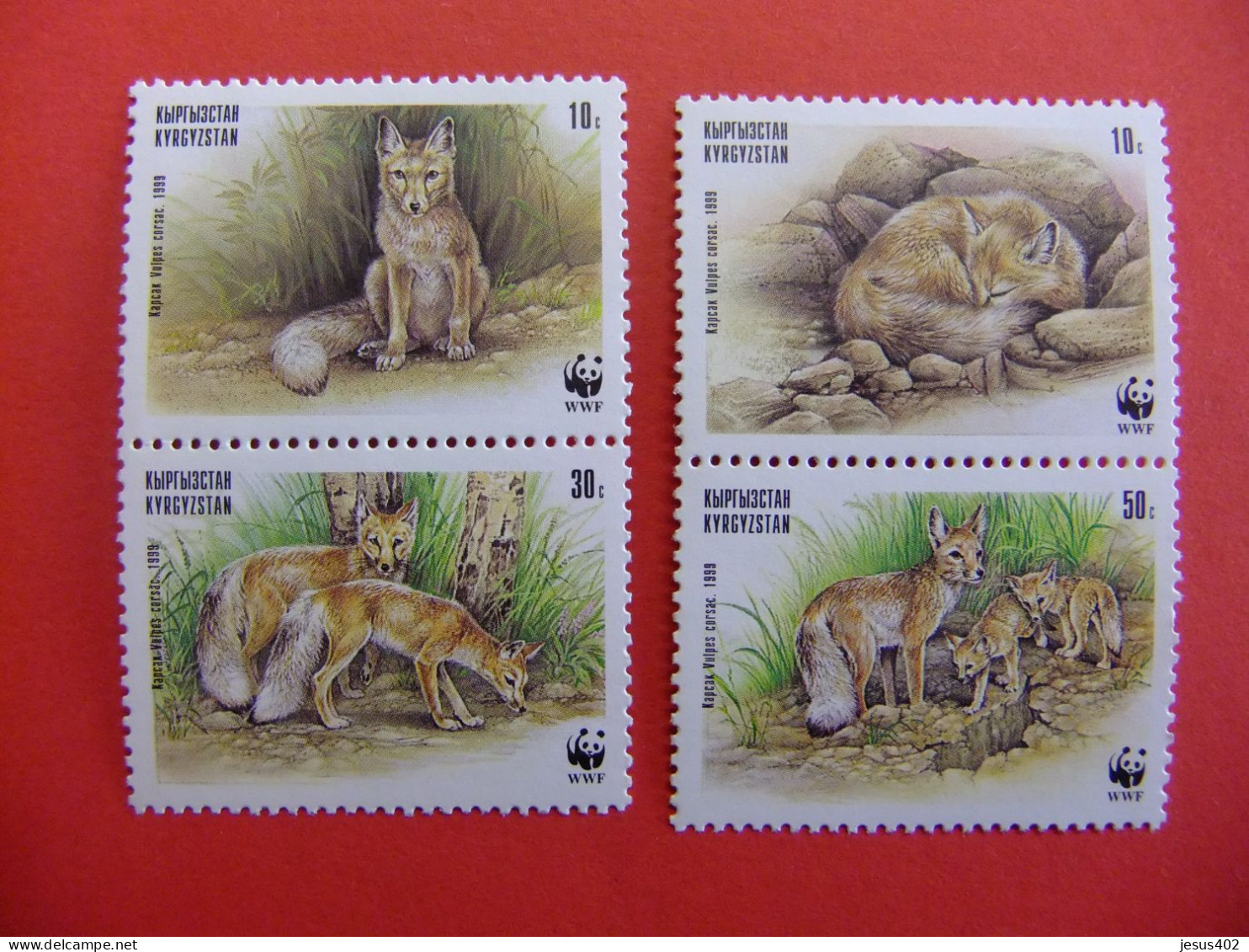 111 KYRGYZSTAN 1999 WWF RENARD Zorro YVERT 135 /138 ** MNH - Neufs