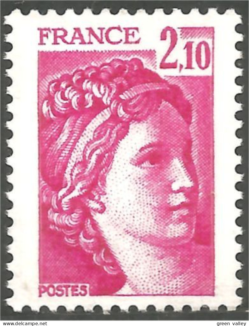 349 France Yv 1978 Sabine De Gandon 2f 10 Camine Rose Carminé MNH ** Neuf SC (1978-1b) - 1977-1981 Sabine Van Gandon