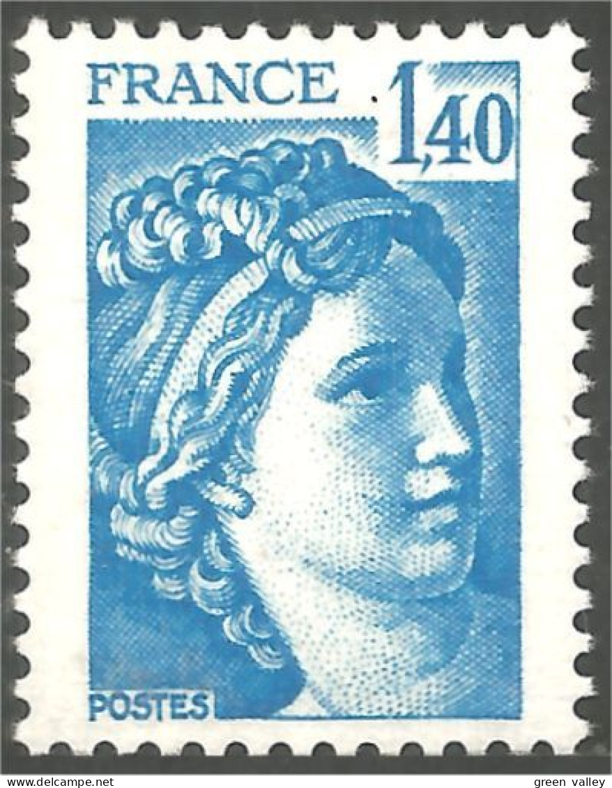349 France Yv 1975 Sabine De Gandon 1f 40 Bleu Blue MNH ** Neuf SC (1975-1d) - Otros & Sin Clasificación