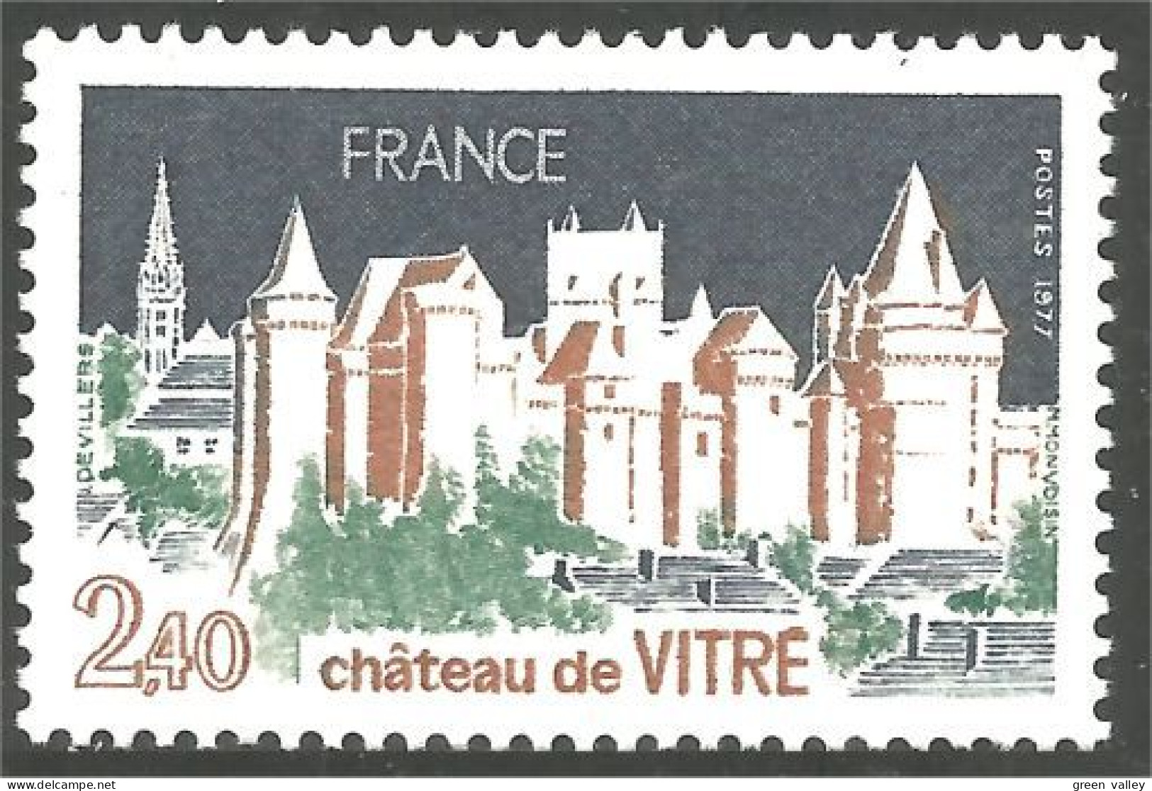 349 France Yv 1949 Chateau Vitré Castle Schloss Castello MNH ** Neuf SC (1949-1b) - Castelli