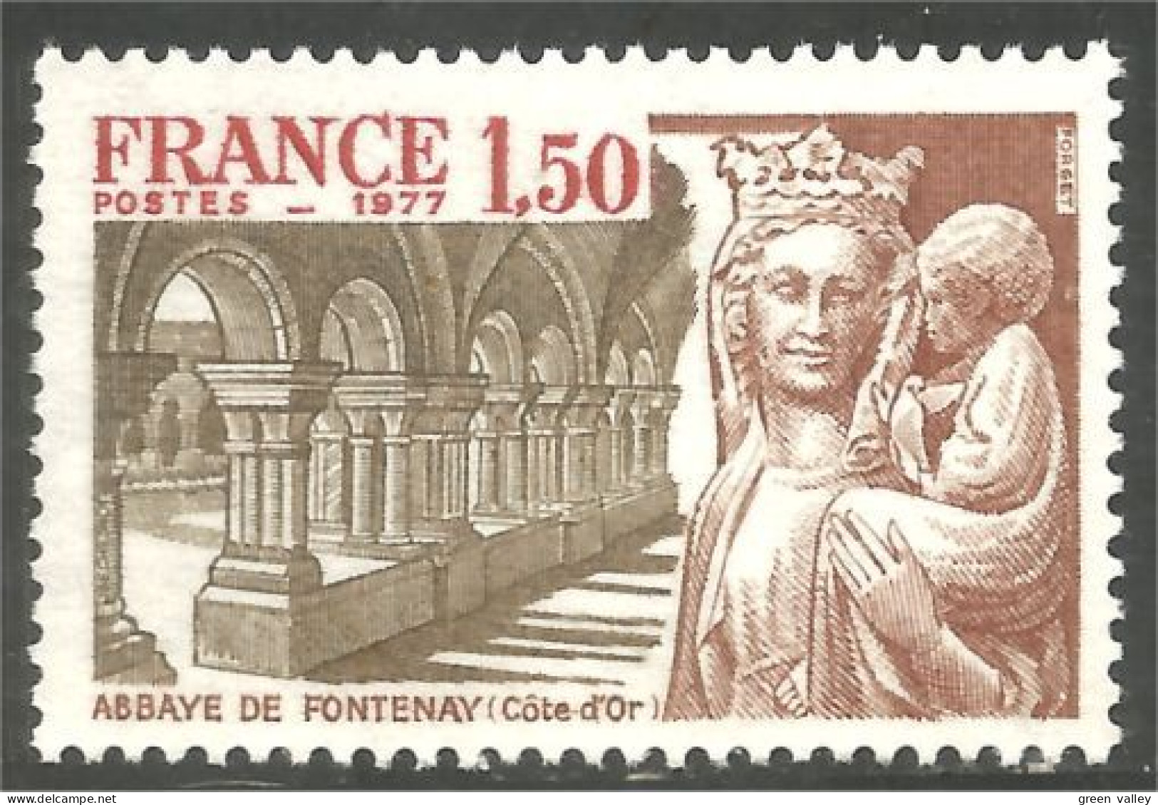 349 France Yv 1938 Abbaye De Fontenay Abbey MNH ** Neuf SC (1938-1b) - Klöster