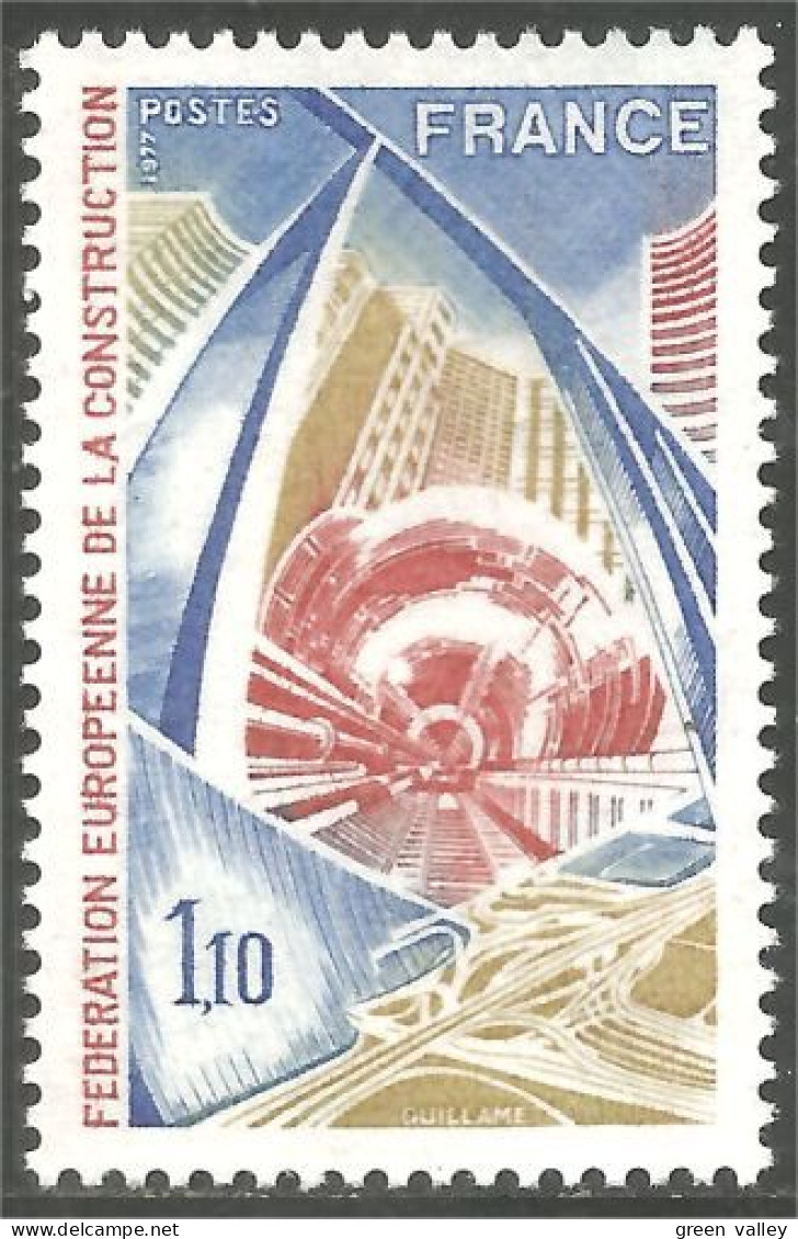 349 France Yv 1934 Fédération Construction Tunnel Train Railway MNH ** Neuf SC (1934-1a) - Trenes