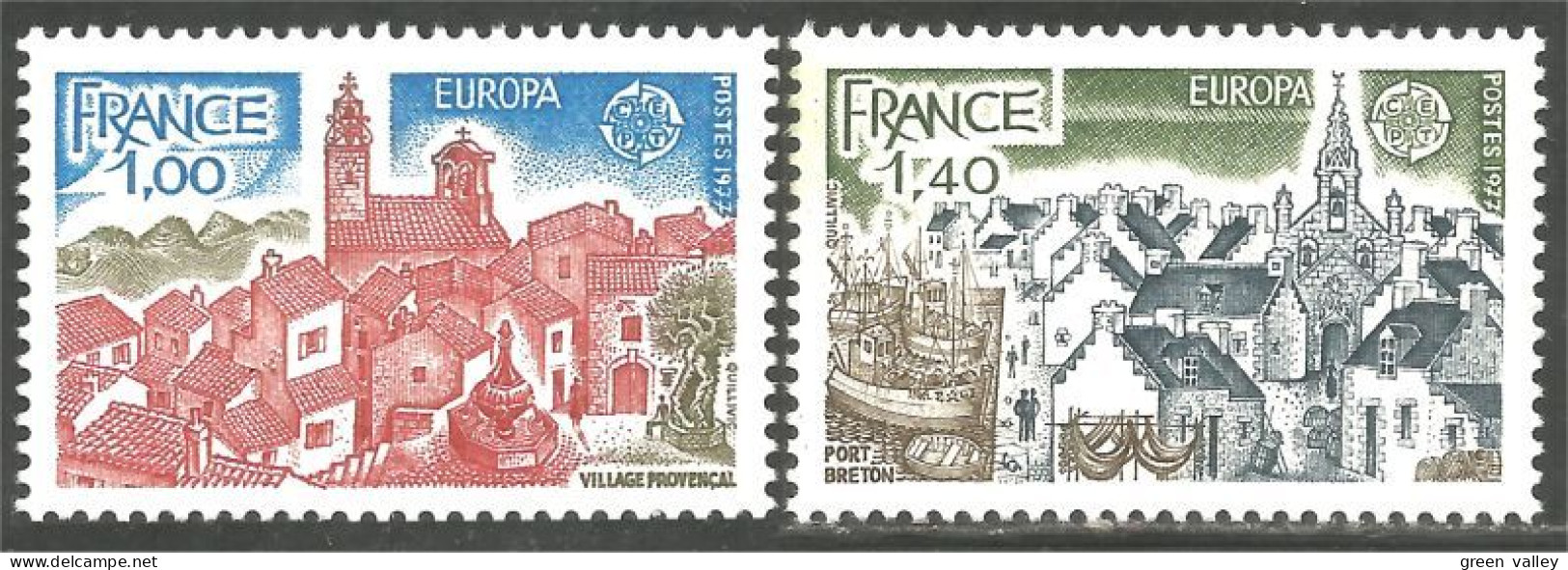349 France Yv 1928-1929 Europa 1977 Villages MNH ** Neuf SC (1928-1929-1b) - 1977