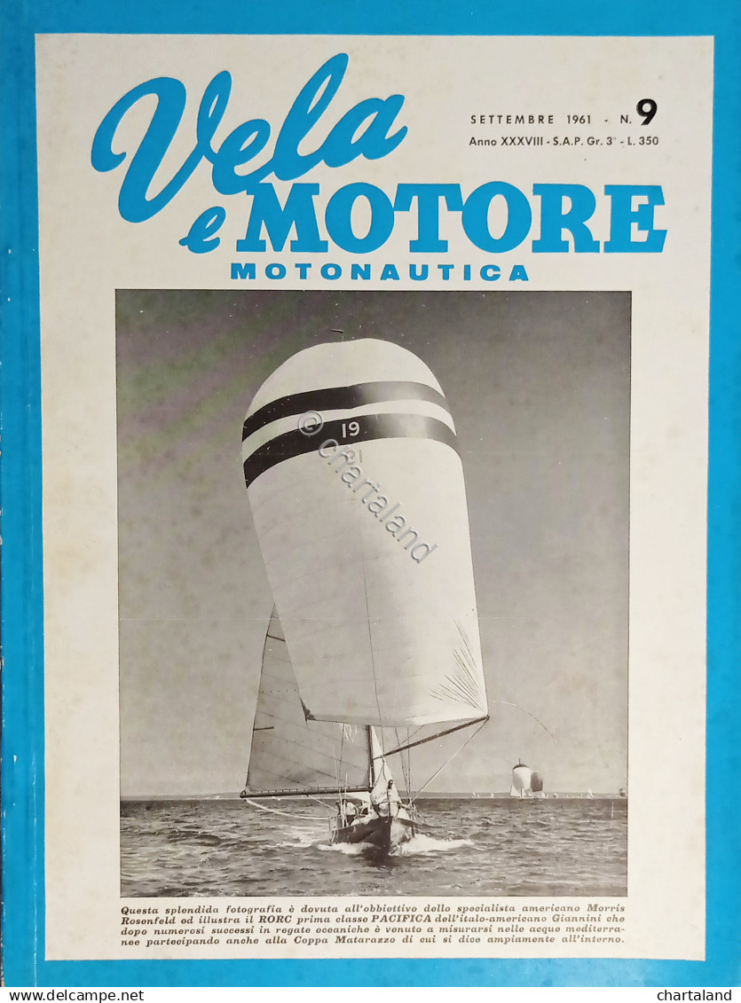 Rivista Di Motonautica - Vela E Motore N. 9 - Settembre 1961 - Autres & Non Classés