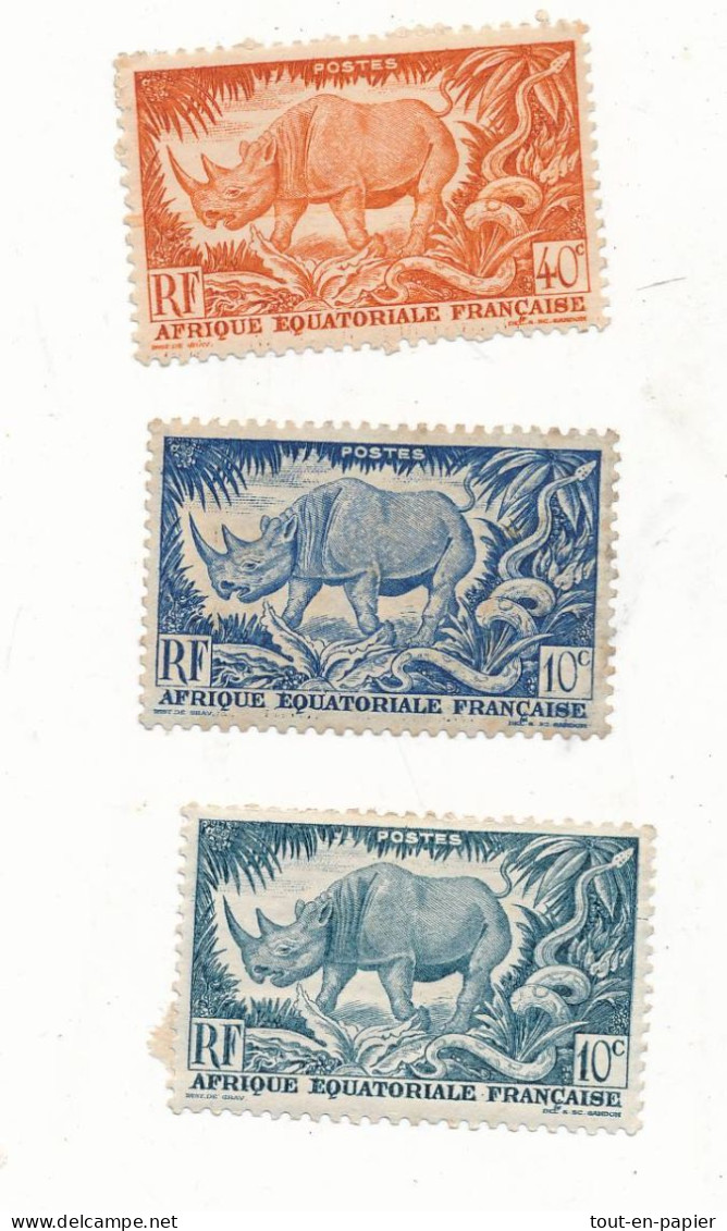 Lot De Timbres  AEF Afrique Equatoriale Française Rhinoceros - Neufs