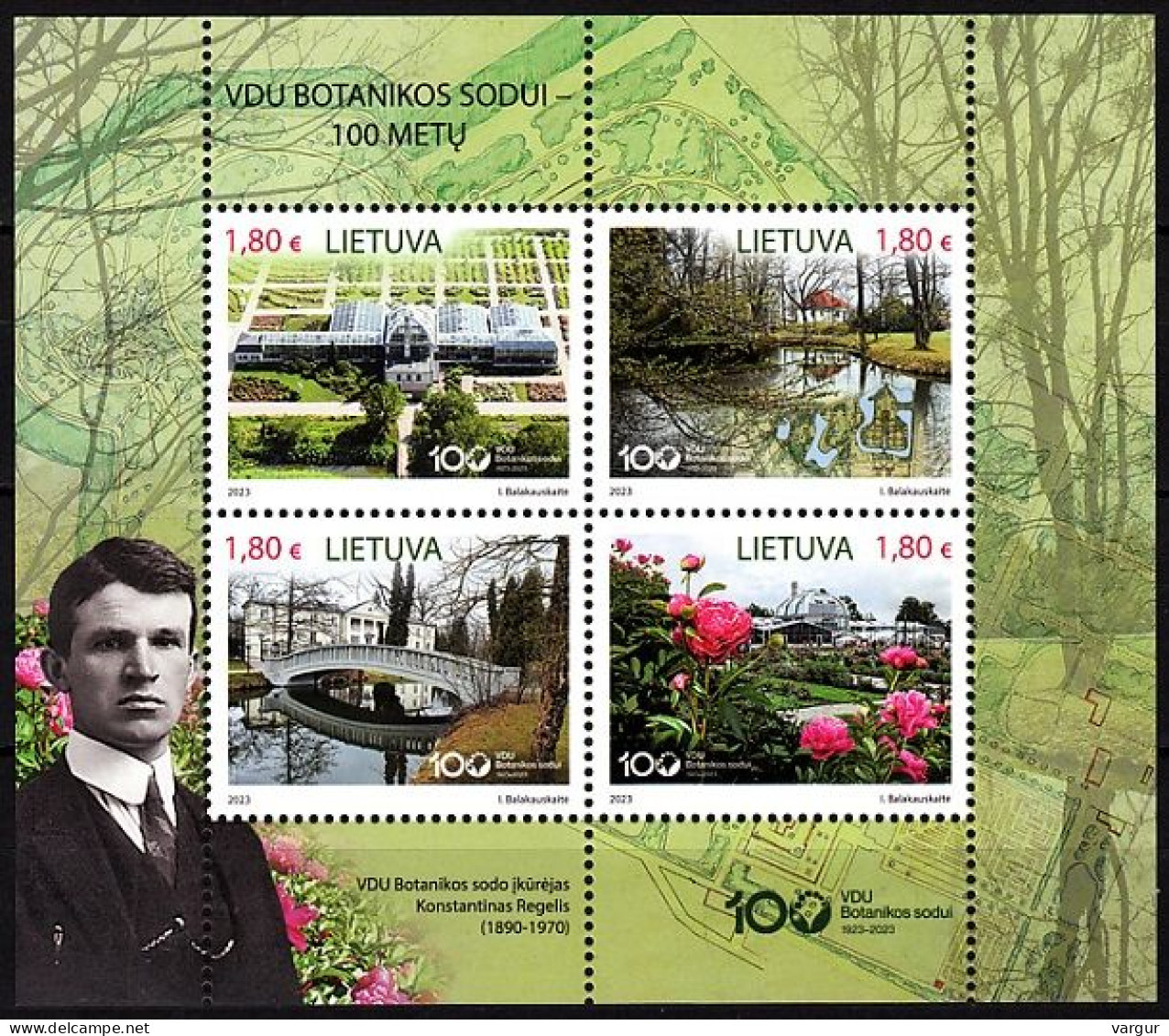 LITHUANIA 2023-10 Plants Flowers Architecture: Botanical Garden, Souv Sheet, MNH - Other & Unclassified