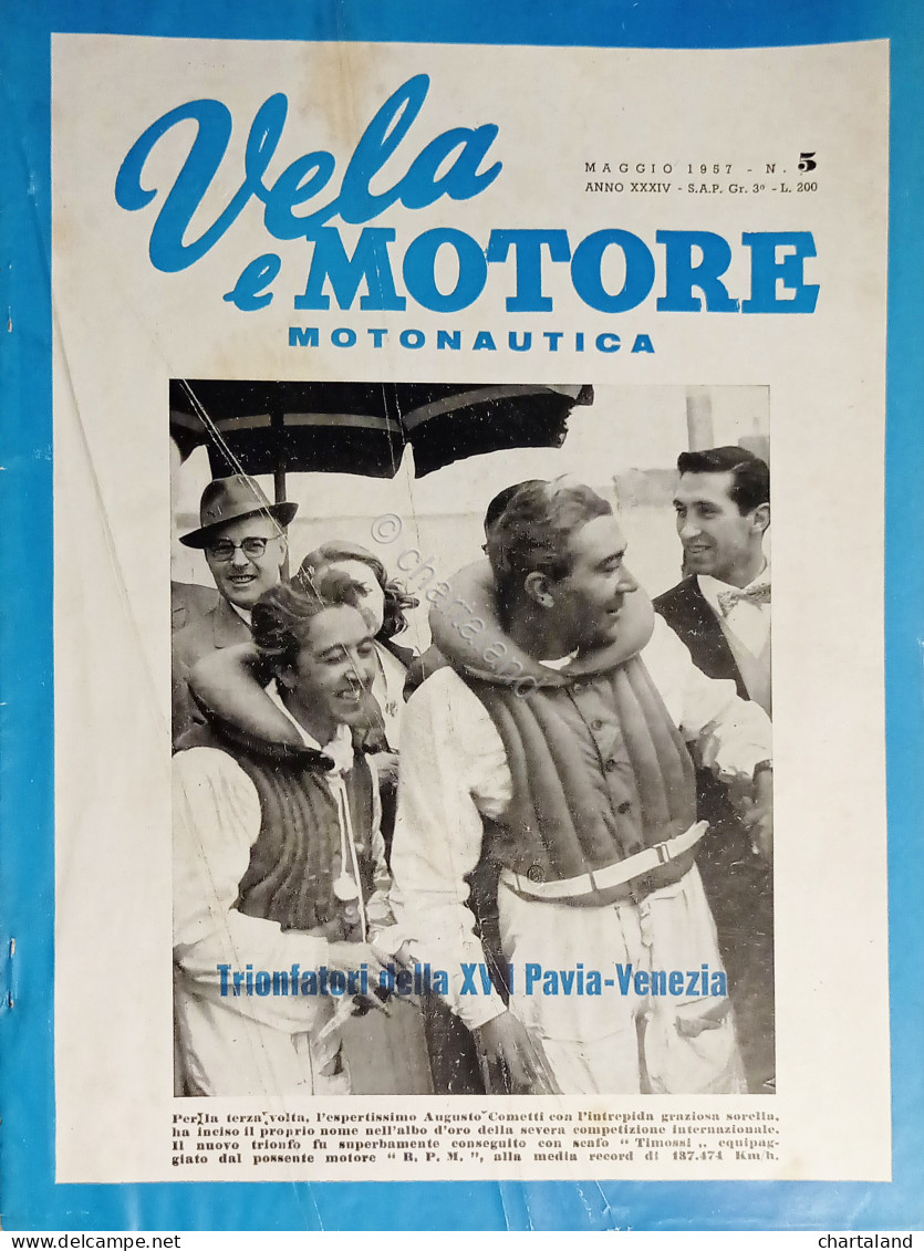 Rivista Di Motonautica - Vela E Motore N. 5 - Maggio 1957 - Autres & Non Classés