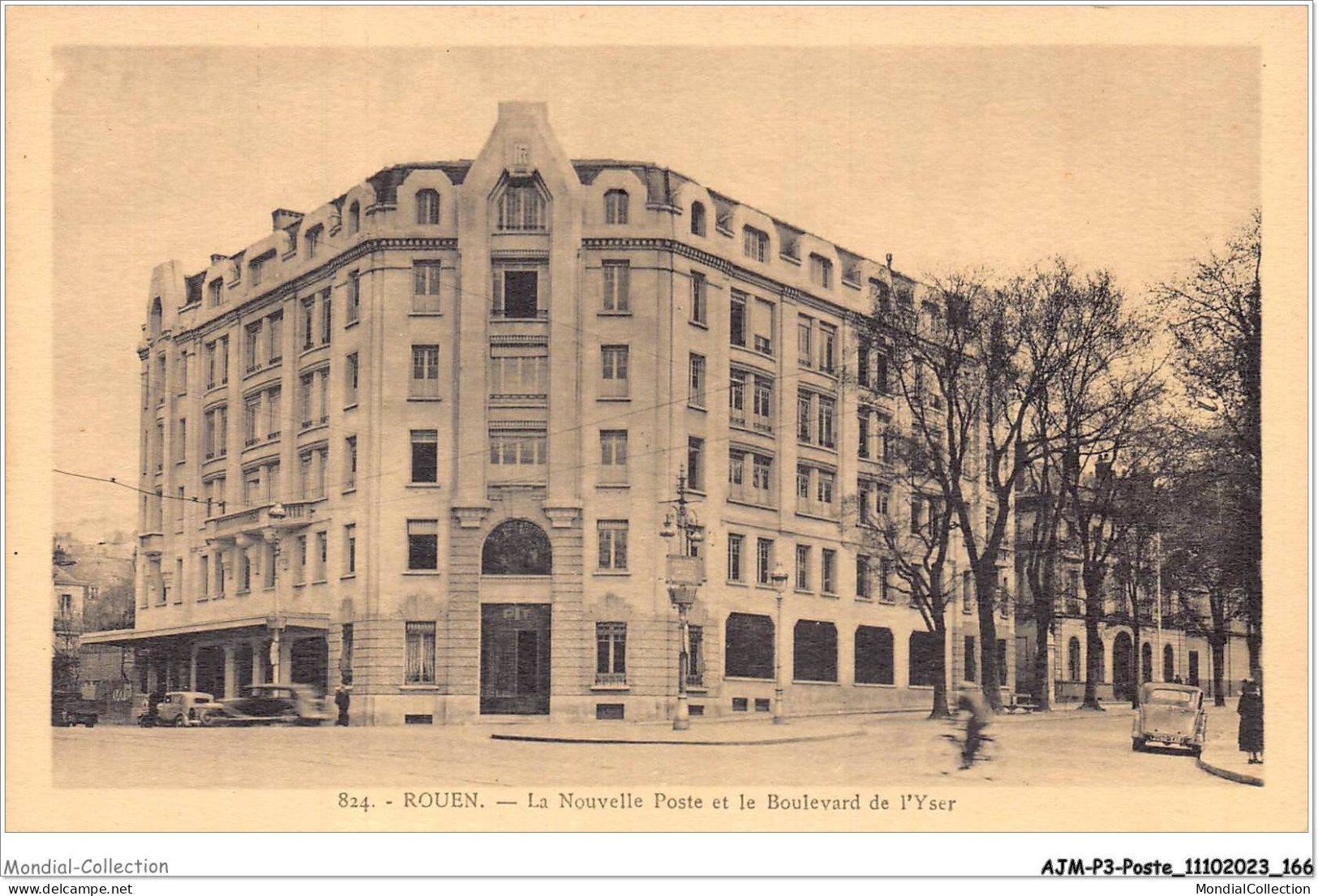 AJMP3-0253 - POSTE - ROUEN - LA NOUVELLE POSTE ET LE BOULEVARD DE L'YSER - Post & Briefboten