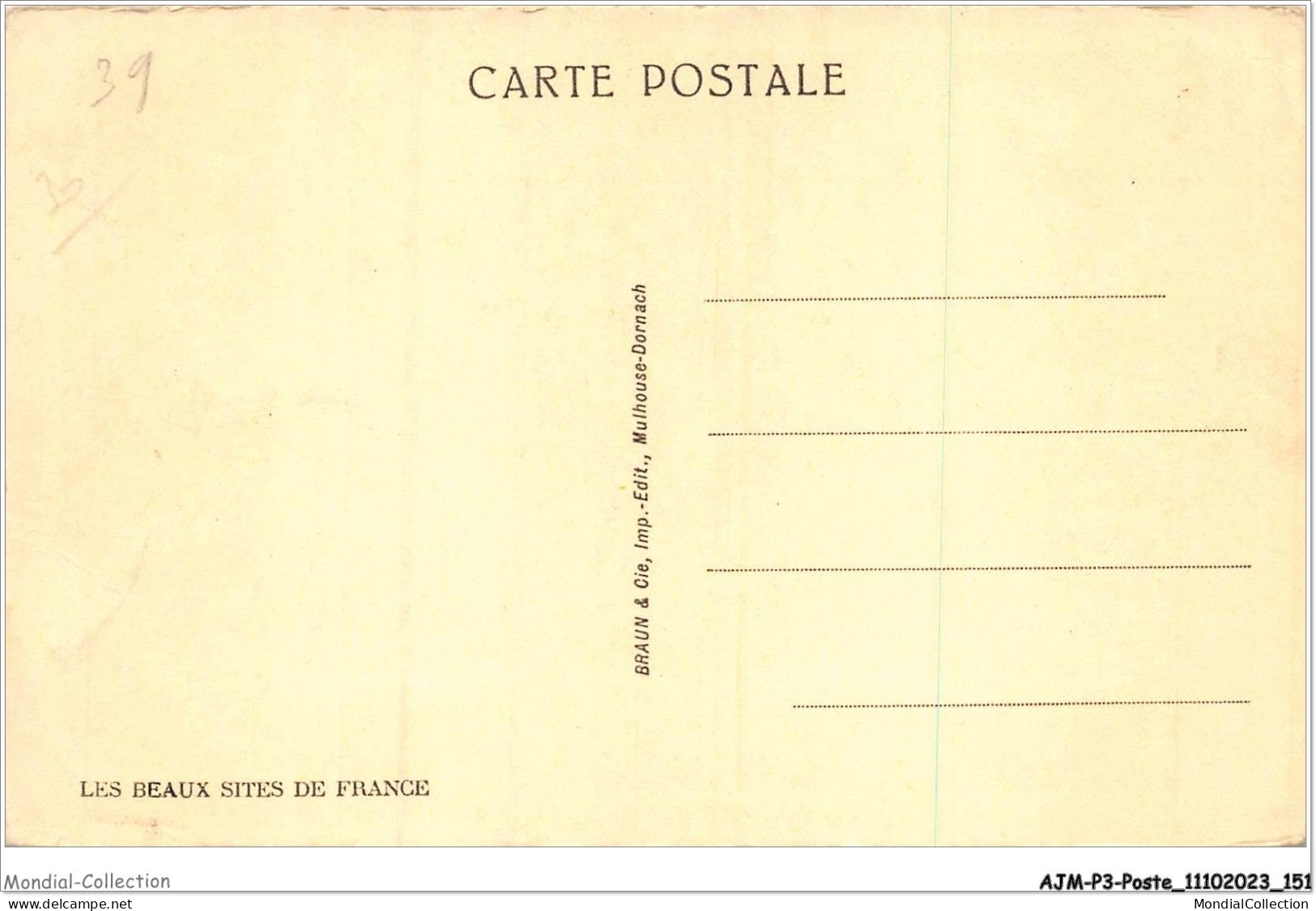 AJMP3-0245 - POSTE - DOLE - BOURSE DU TRAVAIL ET STATUE J - JAURES - Post & Briefboten