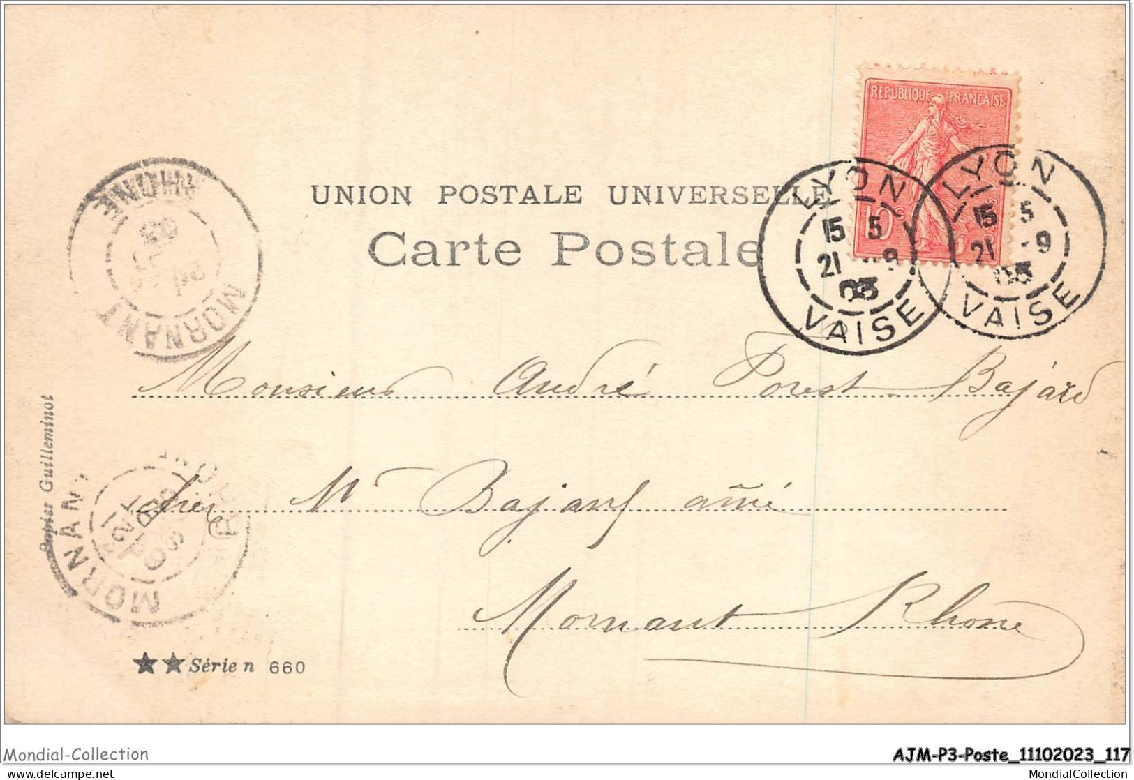 AJMP3-0228 - POSTE - A LA POSTE RESTANTE - VOICI - MA BELLE ENFANT - BEAU PAPIER SATIN - Poste & Postini