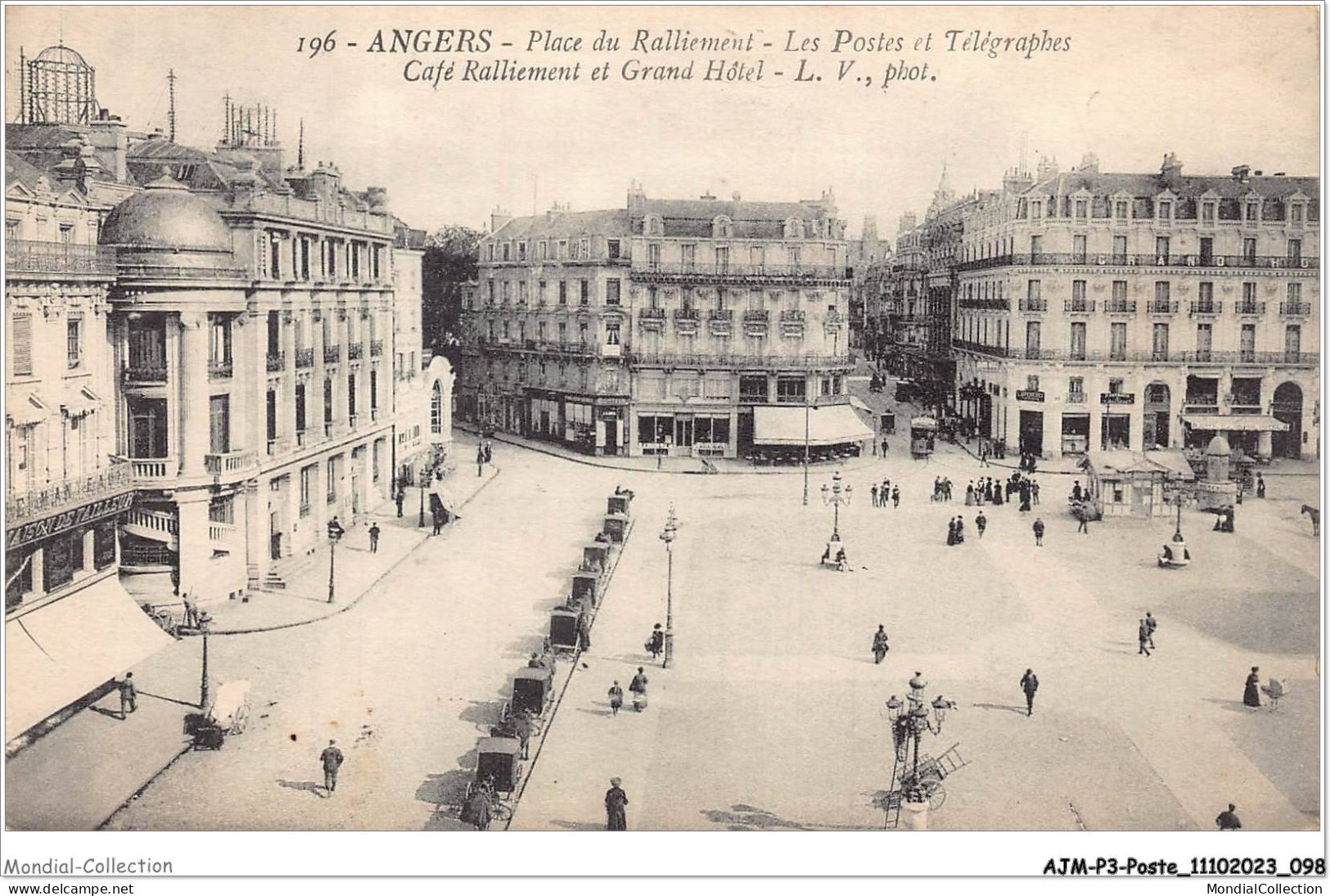 AJMP3-0219 - POSTE - ANGERS - PLACE DU RALLIEMENT - LES POSTES ET TELEGRAPHES - CAFE RALLIEMENT ET GRAND HOTEL - Poste & Postini