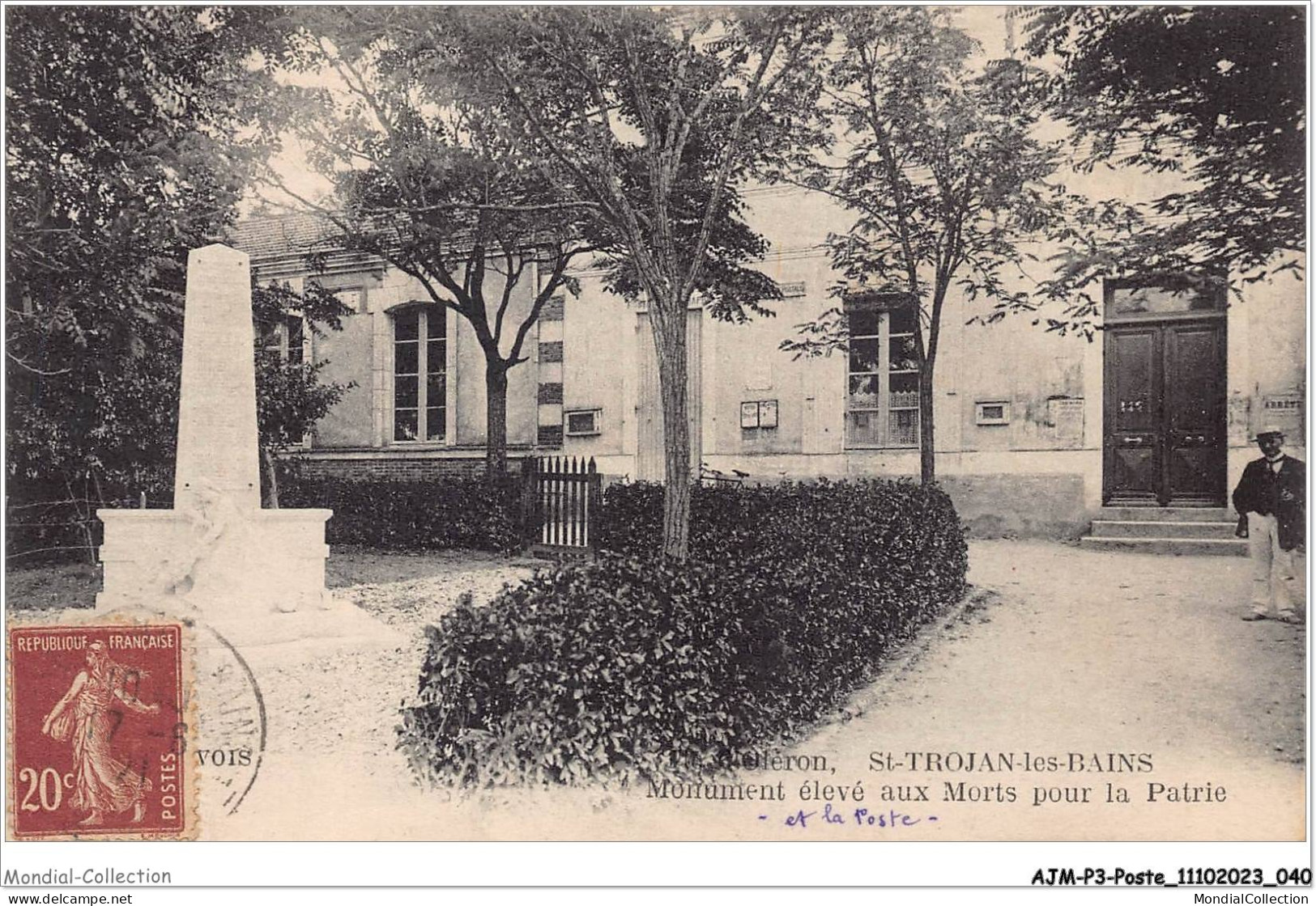 AJMP3-0190 - POSTE - ST-TROJAN-LES-BAINS - MONUMENT ELEVE AUX MORTS POUR LA PATRIE - Poste & Postini