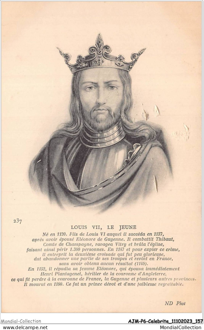 AJMP6-0571- CELEBRITE - LOUIS VII - LE JEUNE - Historische Persönlichkeiten