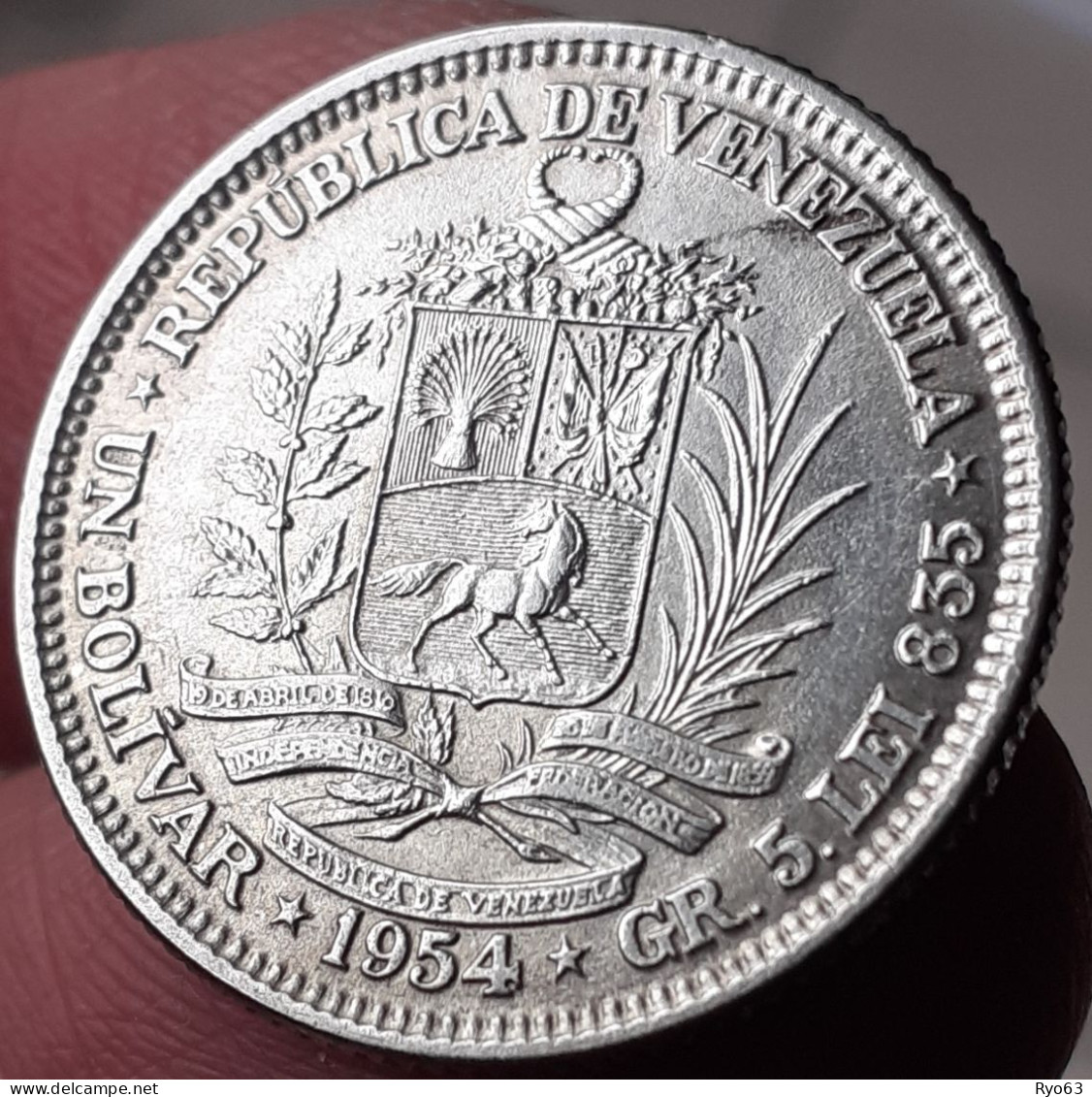 Monnaie 1 Bolivar 1954 Venezuela - Venezuela
