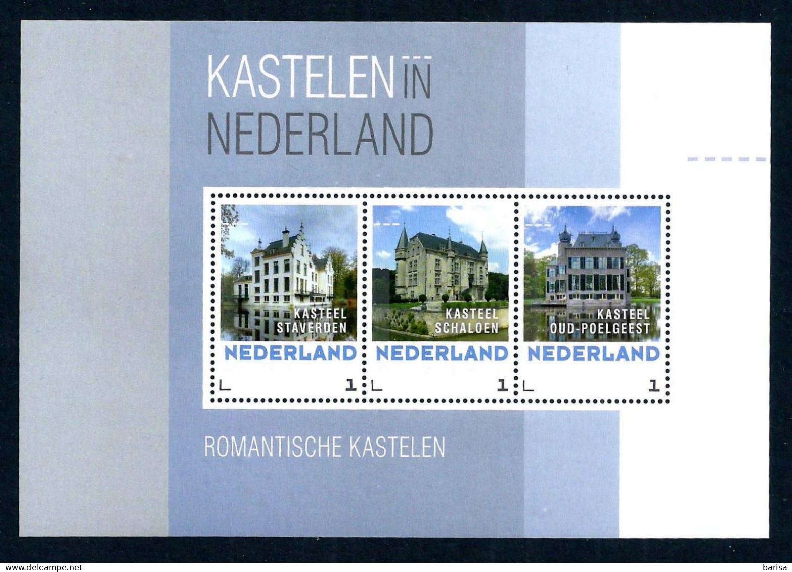 Netherlands 2013: Castles In The Netherlands - Romantic Castles (Castles Staverden, Schaloen And Old-Poelgeest) ** MNH - Timbres Personnalisés