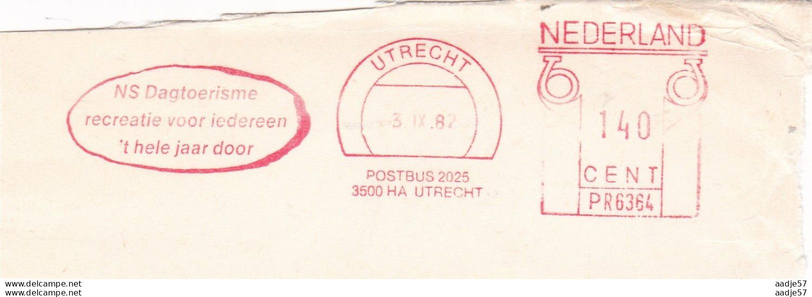 Netherlands Pays Bas Meter Cut Flag NS Dagtourisme Recreatie Voor Iedereen 't Hele Jaar Door 1982 - Trenes