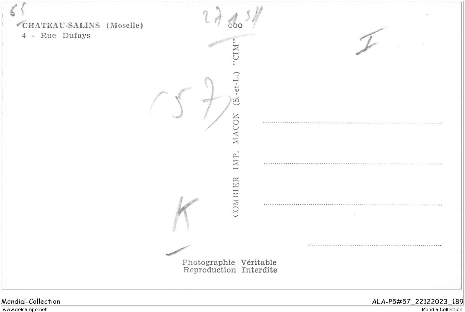 ALAP5-57-0498 - CHATEAU-SALINS - Moselle - Rue Dufays - Chateau Salins