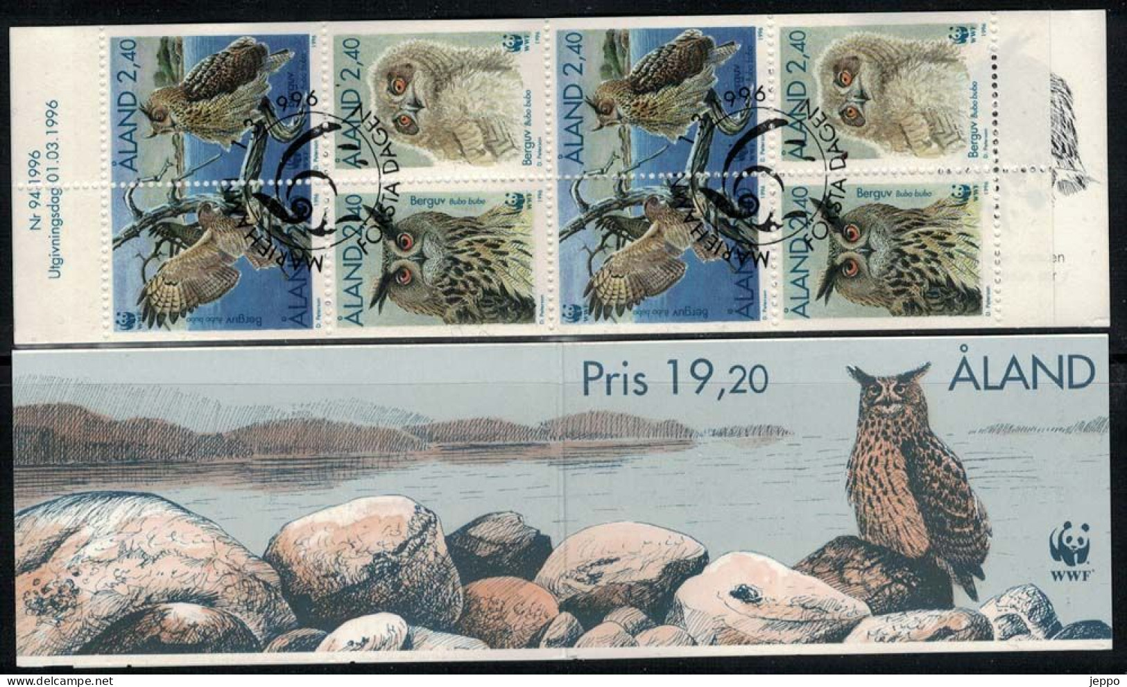 1996 Aland Islands, Eagle Bowl Booklet FD-stamped. - Aland