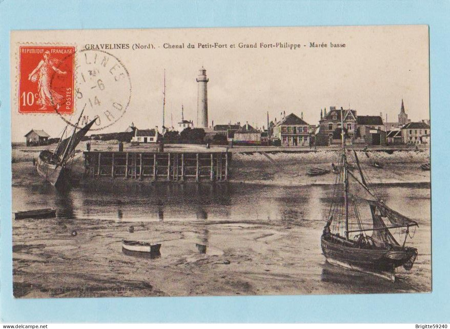 CPA- 59 GRAVELINES - CHENAL DU PETIT FORT ET GRAND FORT PHILIPPE - MAREE BASSE - 1914 - Gravelines