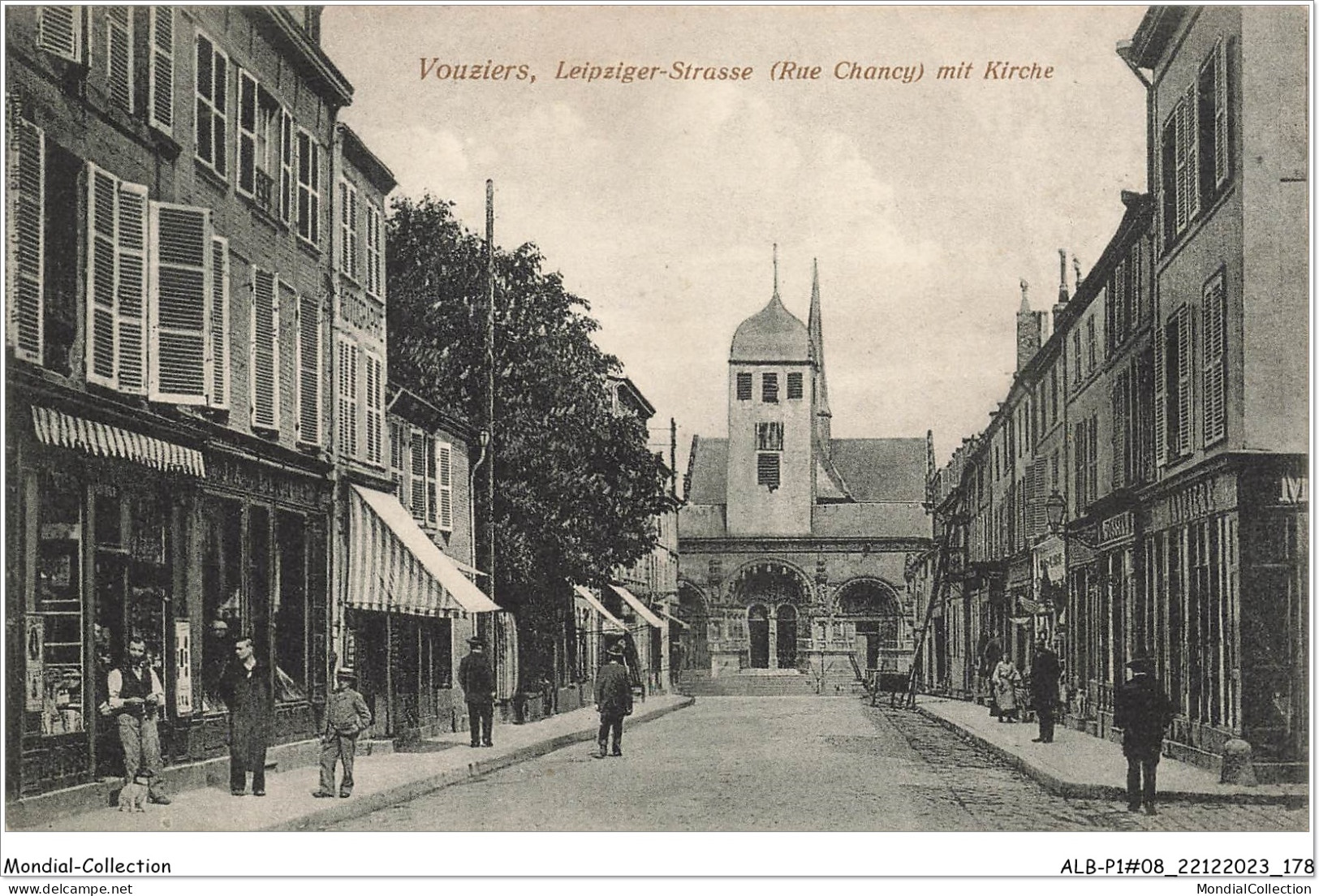 ALBP1-08-0090 - VOUZIERS - Leipziger-strasse - Rue Chancy - Mit Kirche  - Vouziers