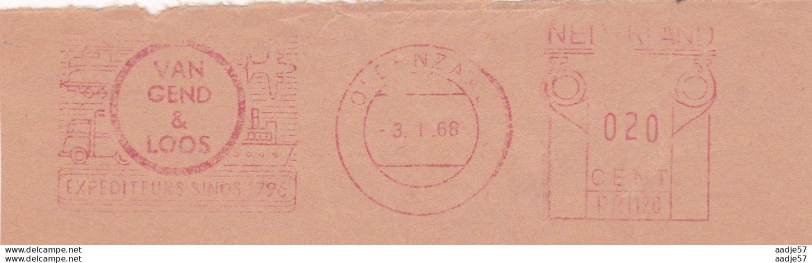 Netherlands Pays Bas Meter Cut Flag Van Gend & Loos Expediteurs Sinds 1796 1968 - Trenes