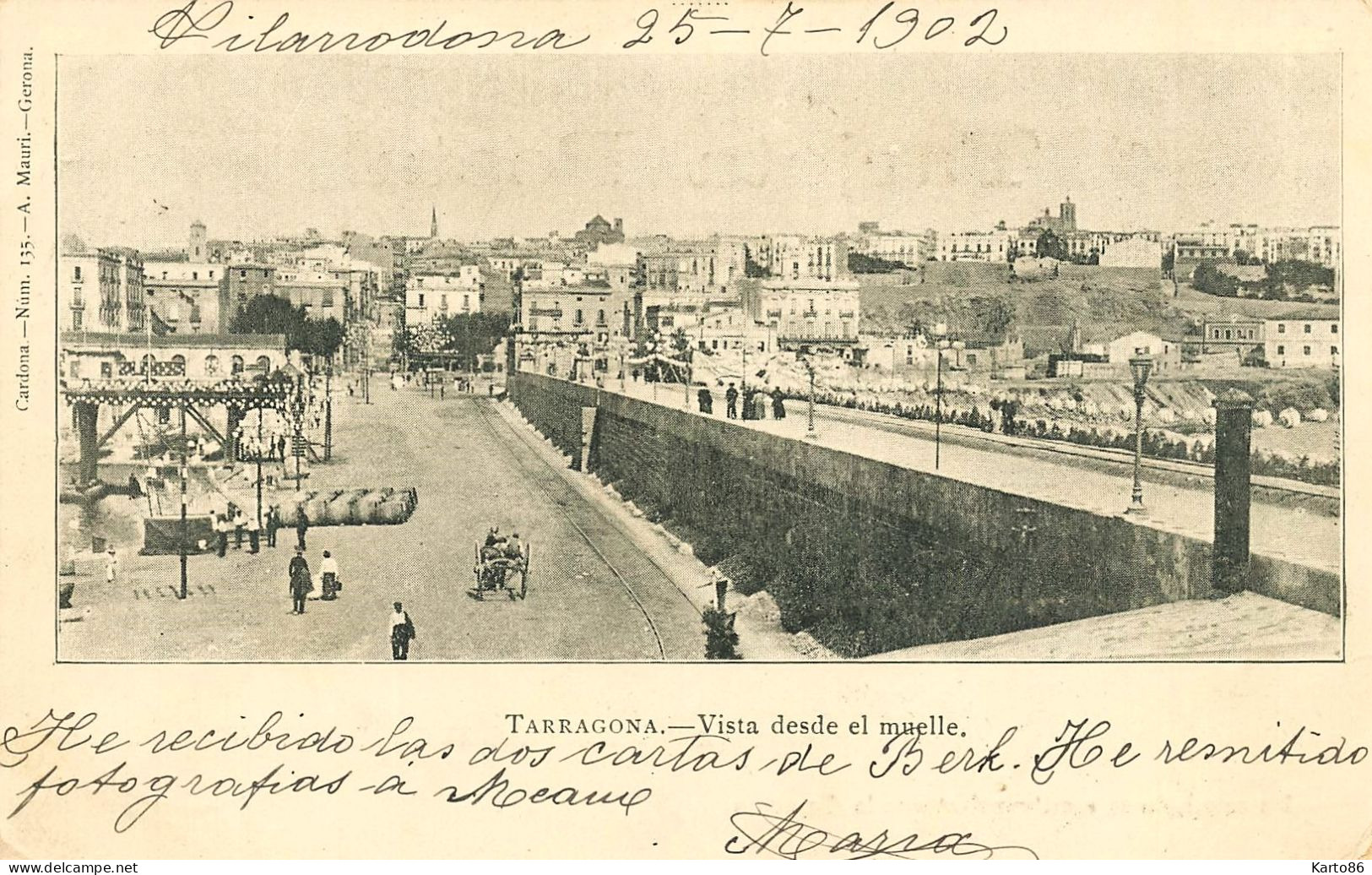 Tarragona * 1902 * Vista Desde El Muelle * Espana Cataluna - Tarragona