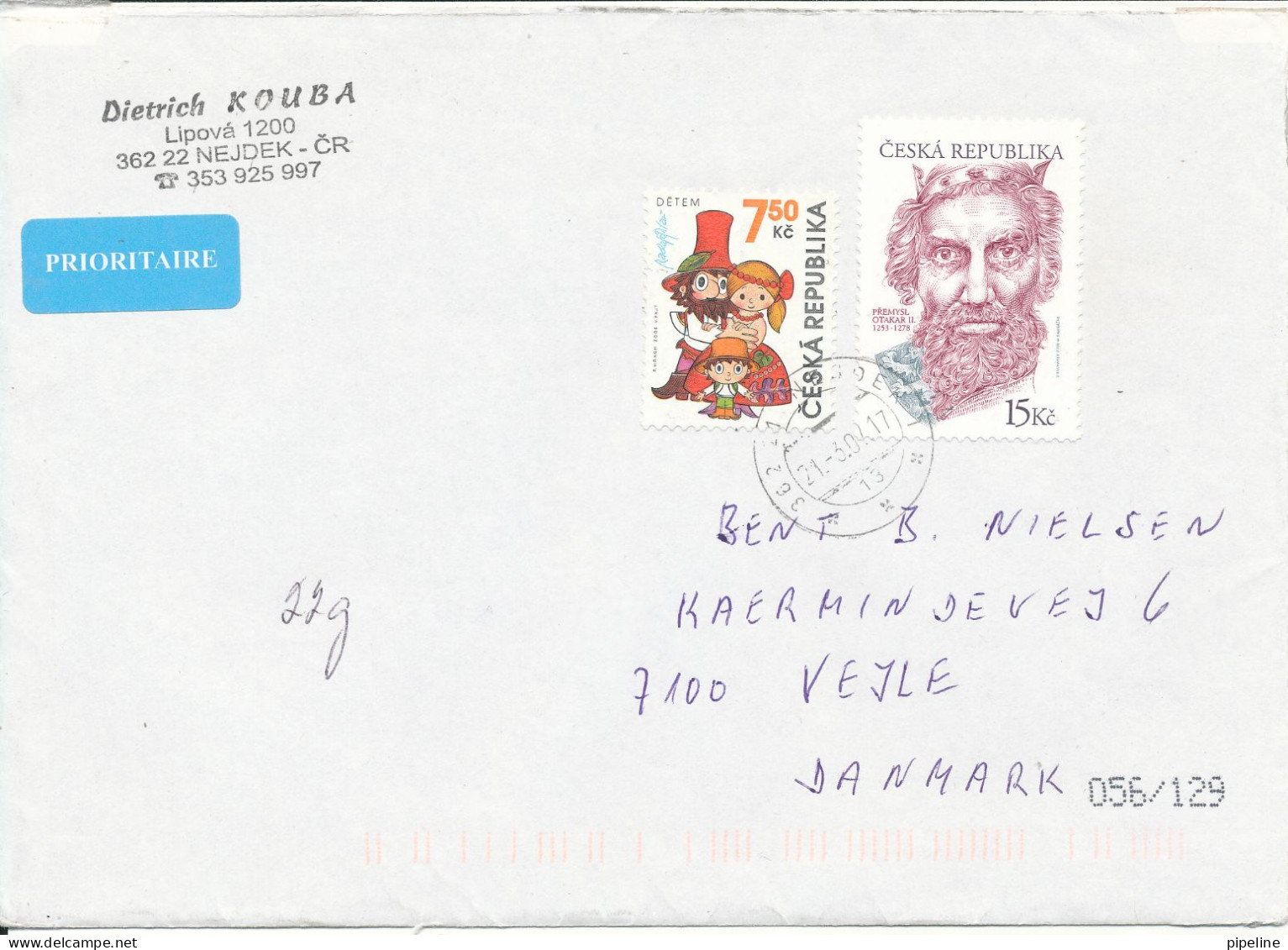Czech Republic Cover Sent To Denmark 21-3-2007 Topic Stamps - Brieven En Documenten