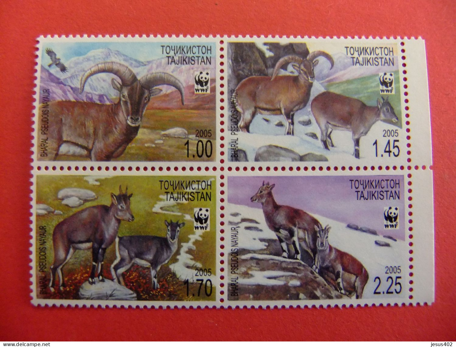 111 TAJIKISTAN 2005 / WWF El Bharal O Oveja Azul Del Himalaya O Naur YVERT 296 / 299 ** MNH - Animalez De Caza