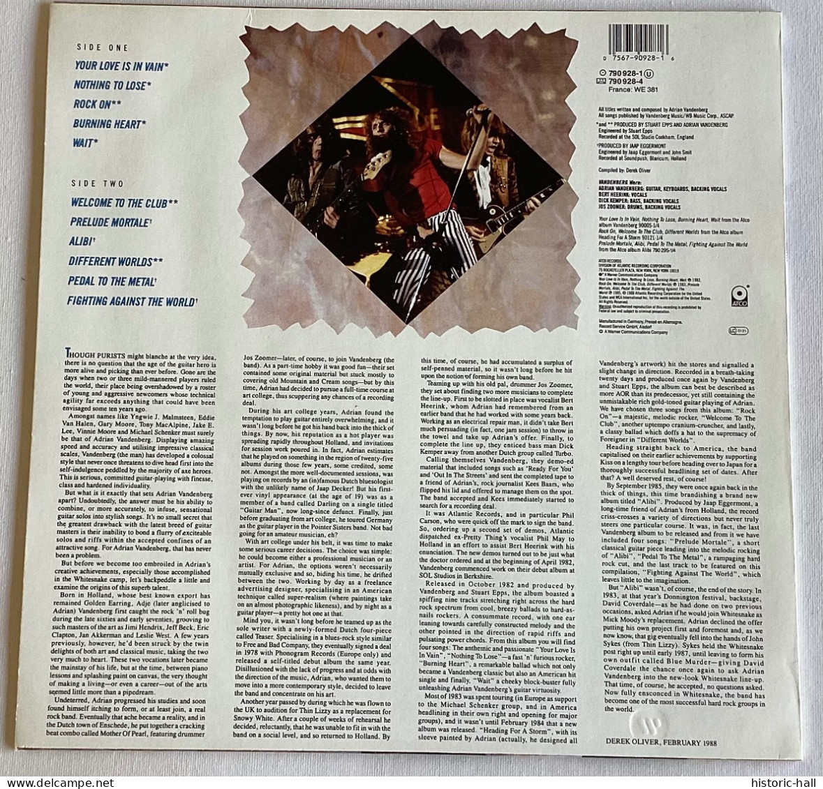 VANDENBERG - Best Of - LP - 1988 - German Press - Hard Rock & Metal
