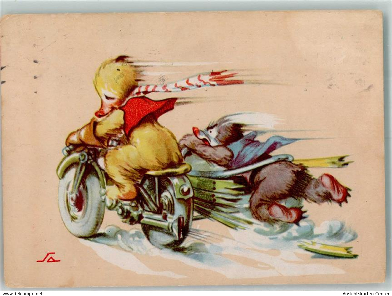 39627002 - A. Ludvik Salac 1039  Tiere Vermenschlicht  Ente Und Baer - Motos