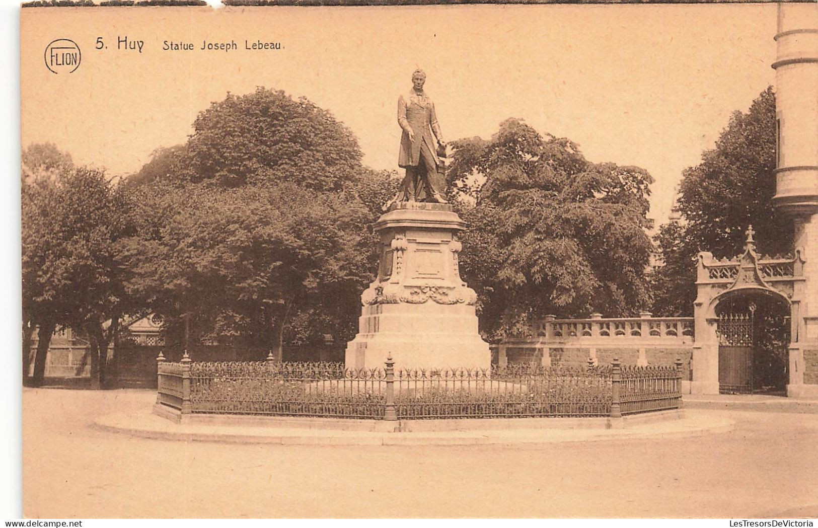 BELGIQUE - Huy - Vue Sur Le Statue Joseph Lebeau - Vue Générale - Carte Postale Ancienne - Huy