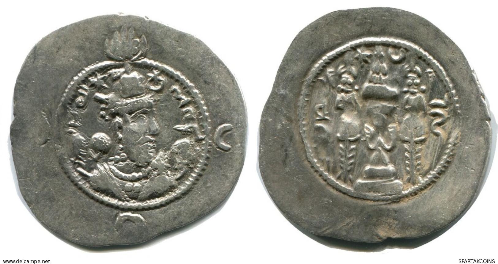 SASSANIAN KHUSRU I AD 531-579 AR Drachm Mitch-ACW.1028--1072 #AH222.45.D.A - Orientalische Münzen