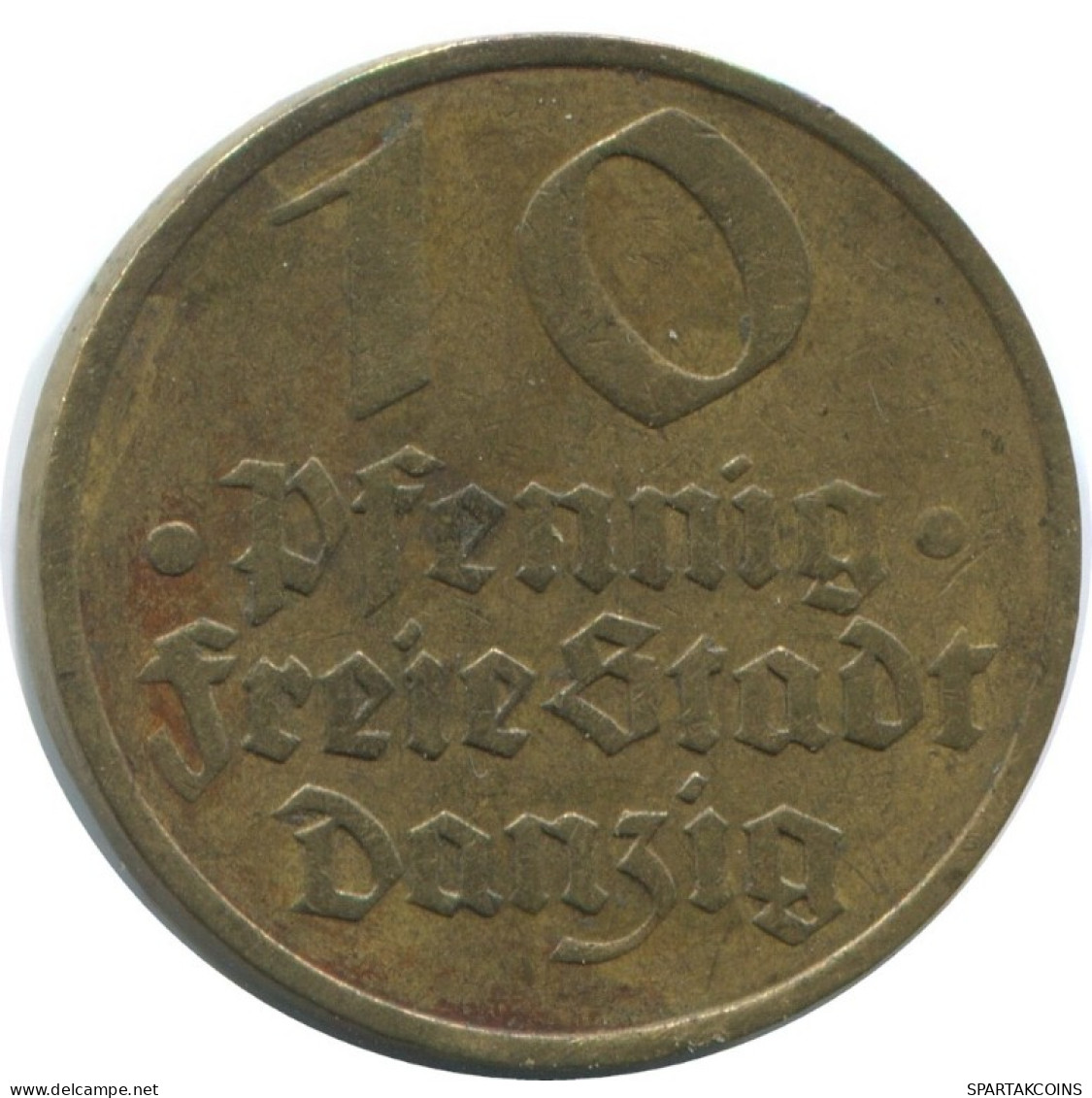 DANZIG 10 PFENNIG 1932 Dt. Reich Germany #AD636.9.U.A - 10 Renten- & 10 Reichspfennig