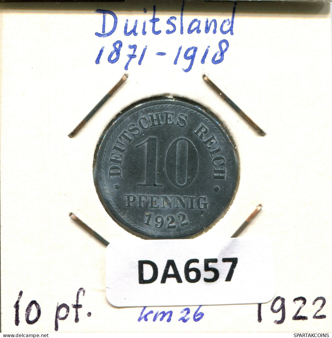 10 PFENNIG 1922 GERMANY Coin #DA657.2.U.A - 10 Renten- & 10 Reichspfennig