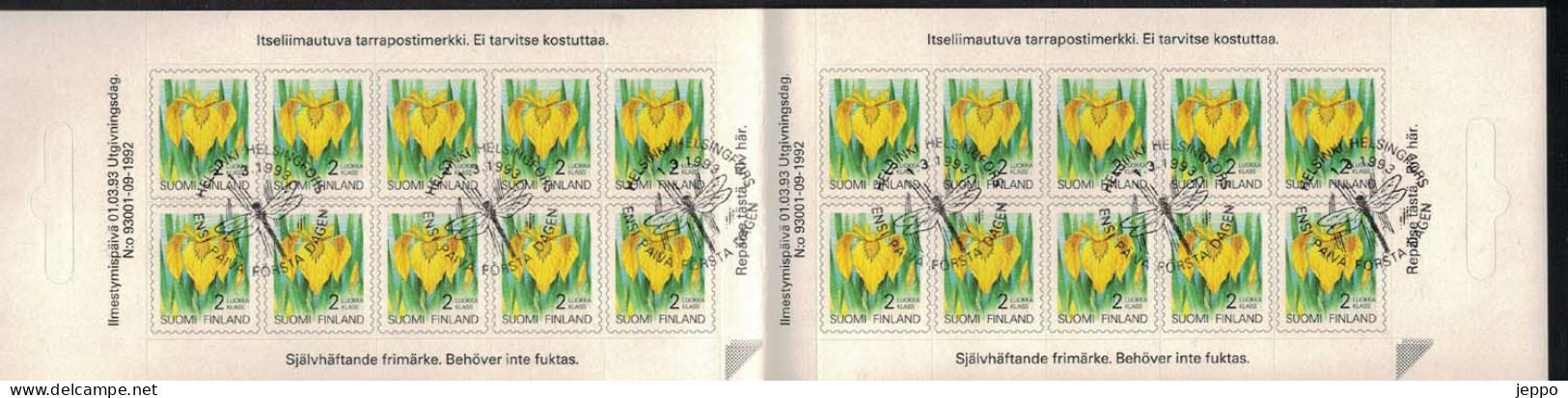 1993 Finland, Flowers, FD Stamped Booklet. M 1199. - Used Stamps