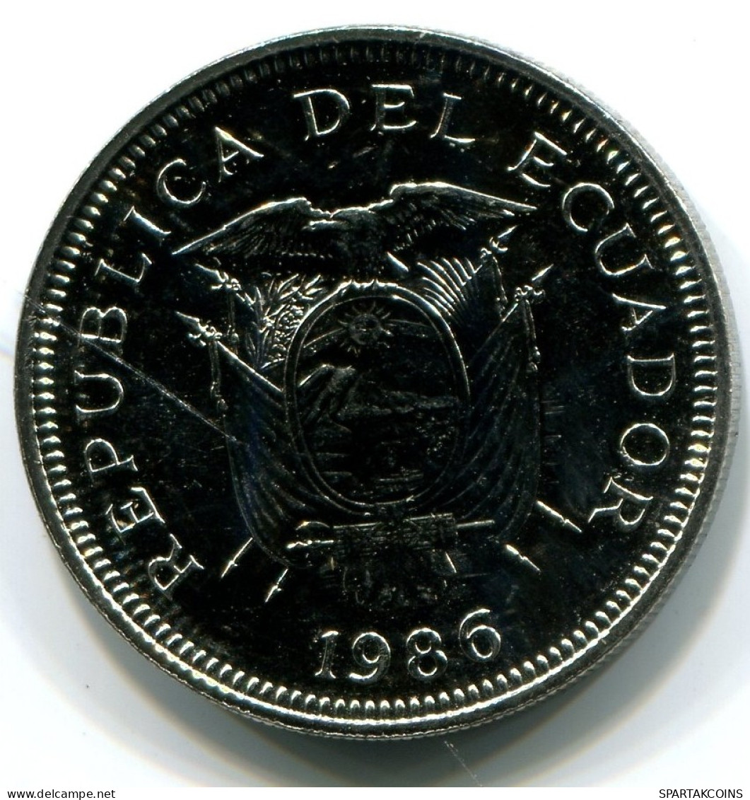 1 SUCRE 1986 ECUADOR UNC Münze #W11024.D.A - Ecuador