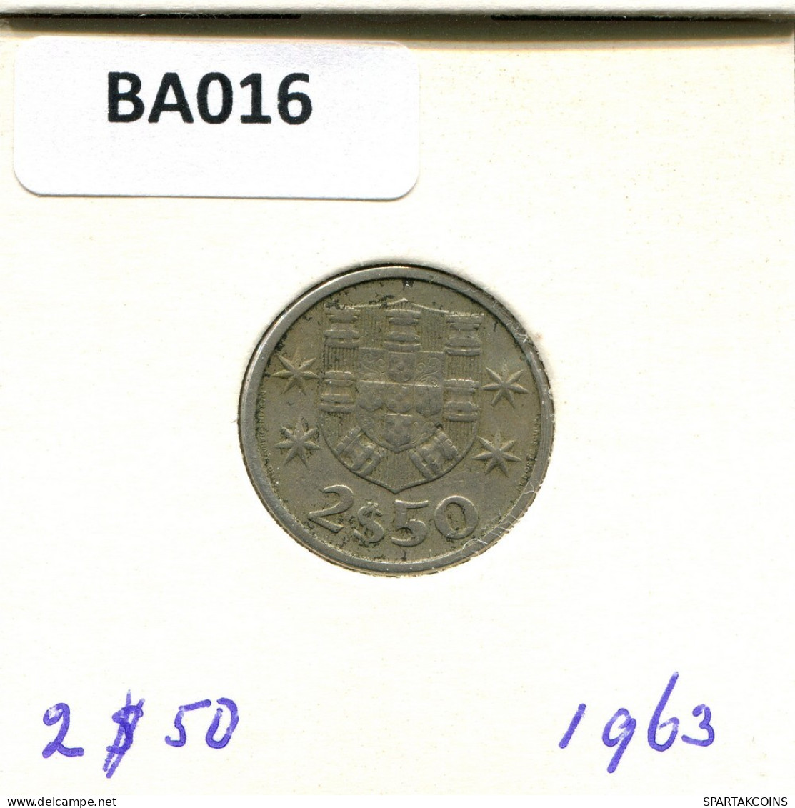 2 $ 50 ESCUDOS 1963 PORTUGAL Moneda #BA016.E.A - Portugal