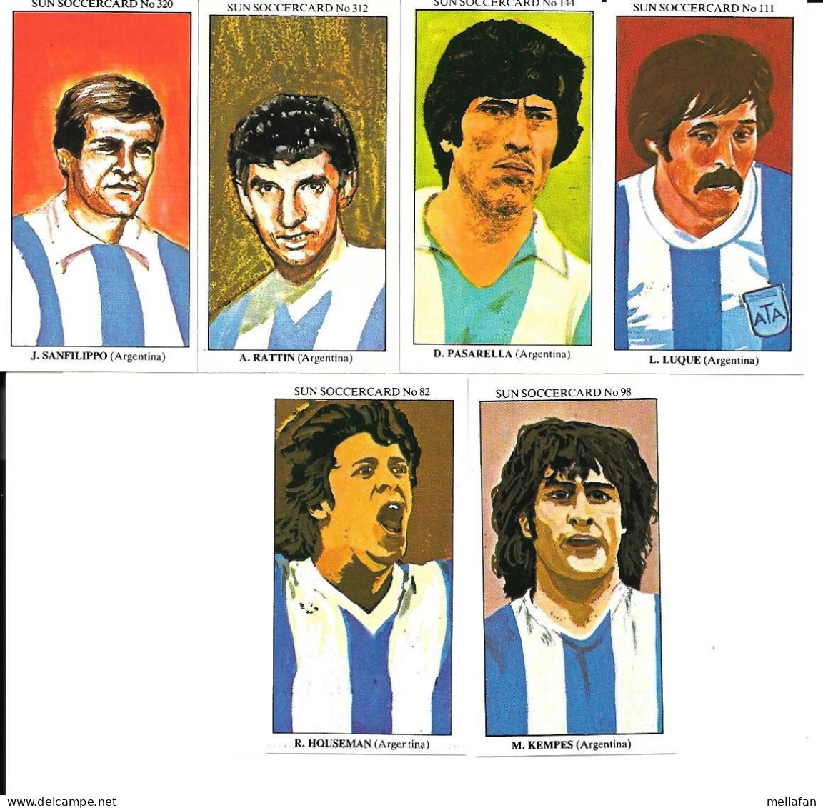 CG66 - SUN SOCCERCARDS - HOUSEMAN - LUQUE - KEMPES - RATTIN - PASARELLA - SANFILIPPO - Otros & Sin Clasificación