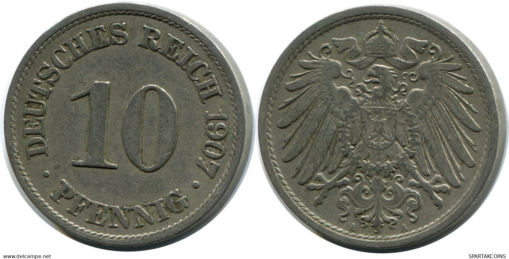 10 PFENNIG 1907 A ALLEMAGNE Pièce GERMANY #DB262.F.A - 10 Pfennig