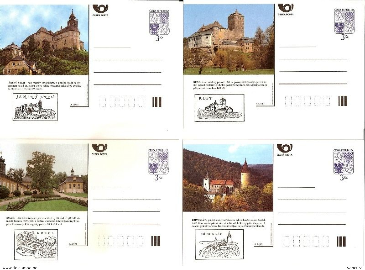 CDV 13 B Czech Republic Architecture 1995 Castle - Schlösser U. Burgen