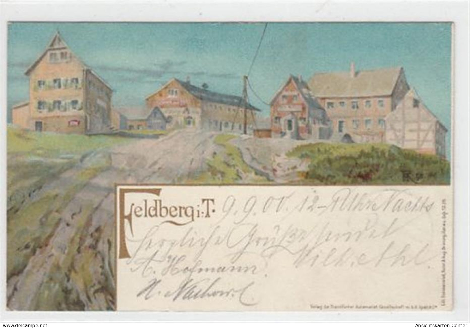 39095402 - Feldberg Im Taunus, Lithographie Gelaufen, 1900. Ecken Mit Albumabdruecken, Leichter Stempeldurchdruck, Sons - Oberursel