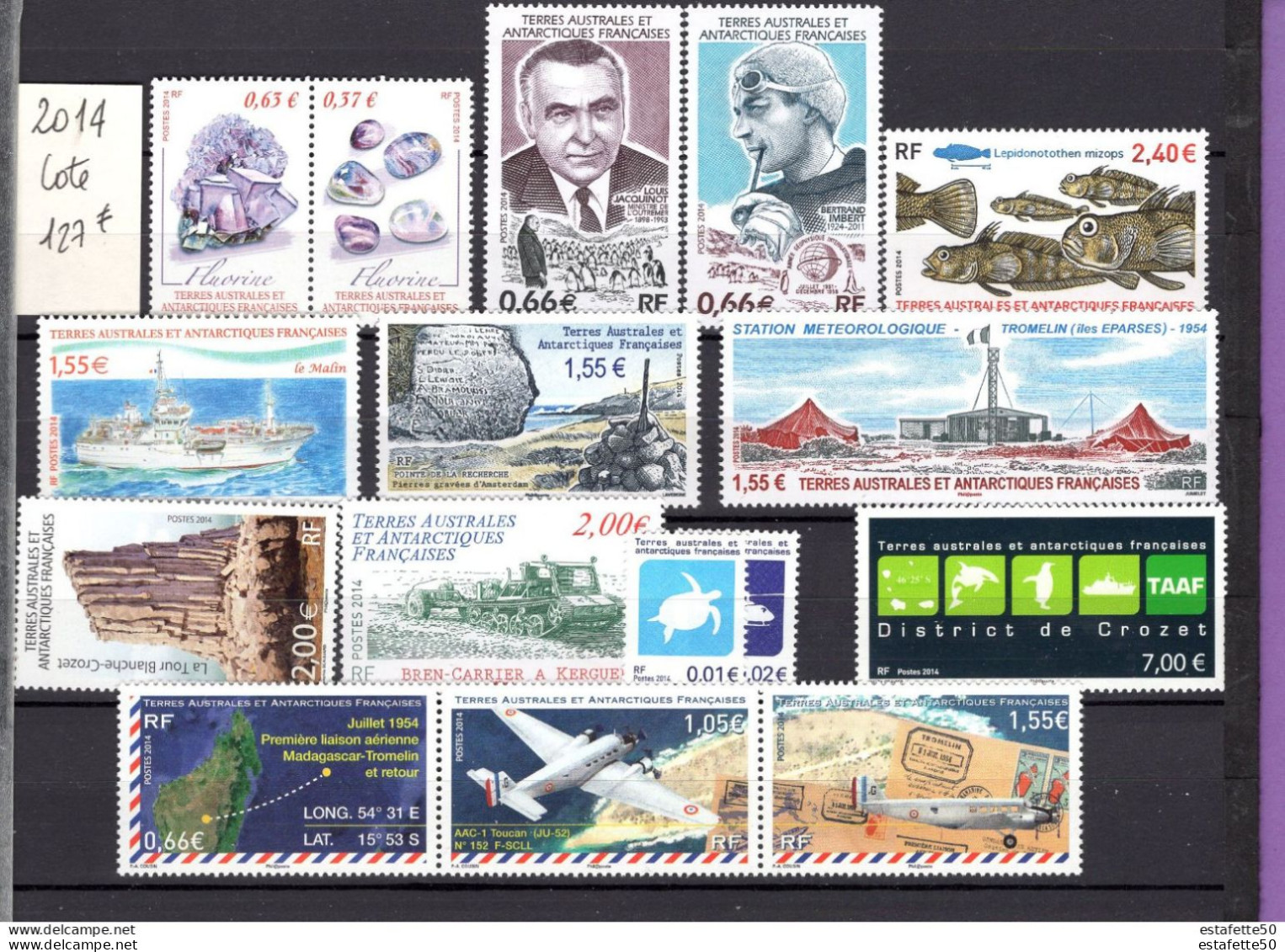 TAAF;2014;année Complète;  + Tous Les BF;NEUFS**;MNH - Volledig Jaar